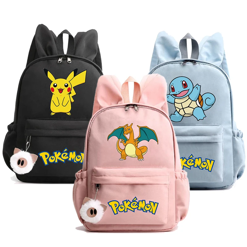 Monster Movie Pokemon Backpack Children Toy Schoolbag Pikachu Charizard Gengar Bulbasaur Backpack Kids Birthday Gift Toy