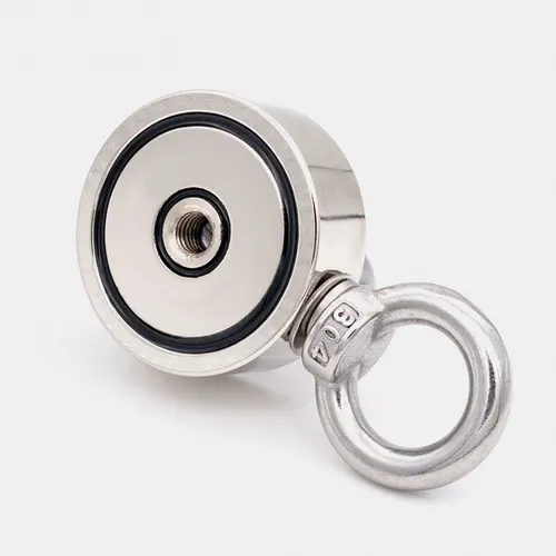 Imagen 2 del producto Imán de neodimio fuerte, gancho magnético de búsqueda de doble cara, superpotente, salvamento, pesca, D48MM-D74MM magnético, portavasos de acero