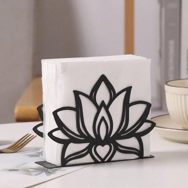 Nordic Creative Wrought Iron Tissue Holder Metal Upright Napkin Holder Coffee Shop Hotel Dining Table Storage Paper Towel Holder