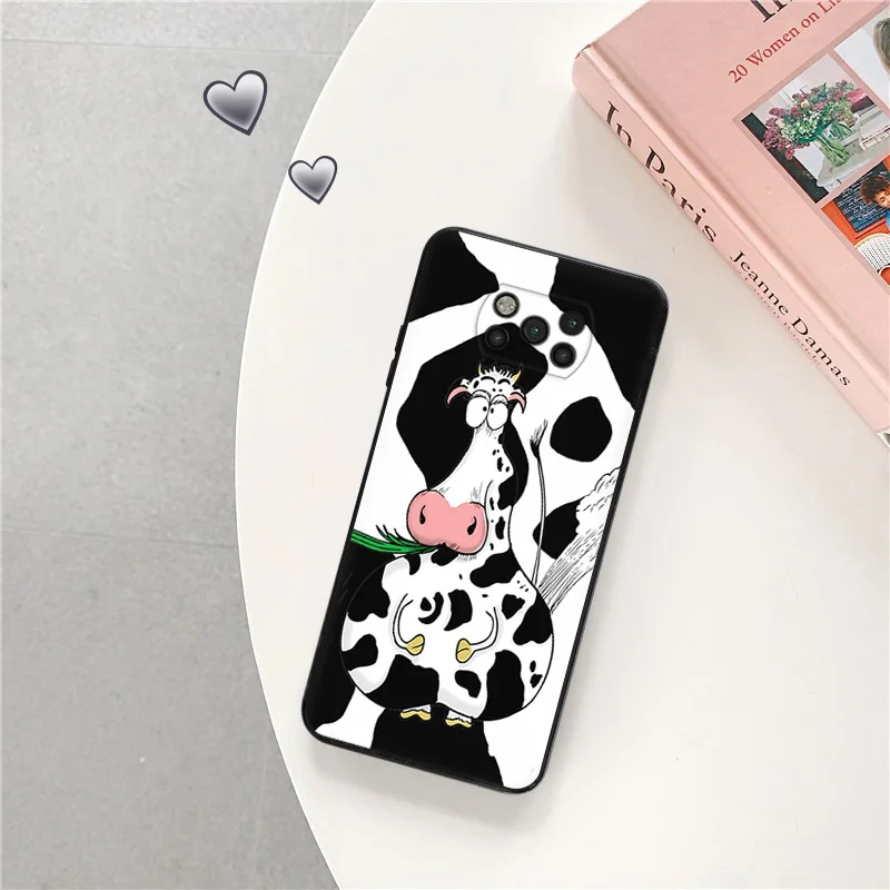 Phone Case for Xiaomi Poco F5 F4 F3 F1 C40 C50 C51 M5 M5S M4 M3 X3 X4 X5 Pro NFC Simple White Black Cow Soft Shell Cases Cover