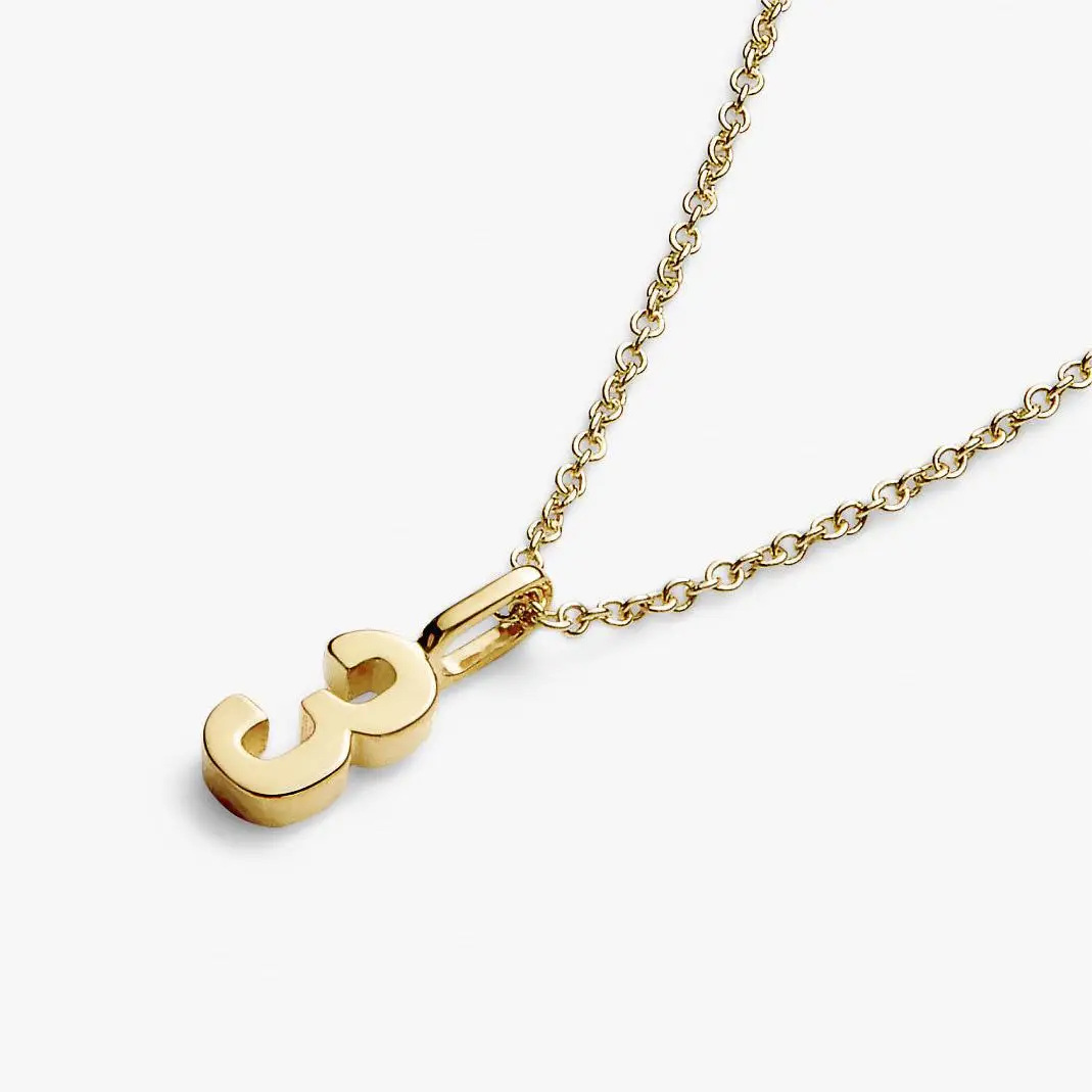 Stainless Steel Numbers Pendant Chain Necklace Gold Color Digital Charms Necklace Women's DIY Accessory Jewelry