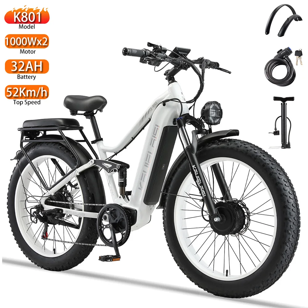 

Electric Bicycle Keteles K801 26" 2000W Motor All Terrain Adult Electric Bicycle 60V 32AH Top Speed 33Mph Adult E-bike 7 Speed