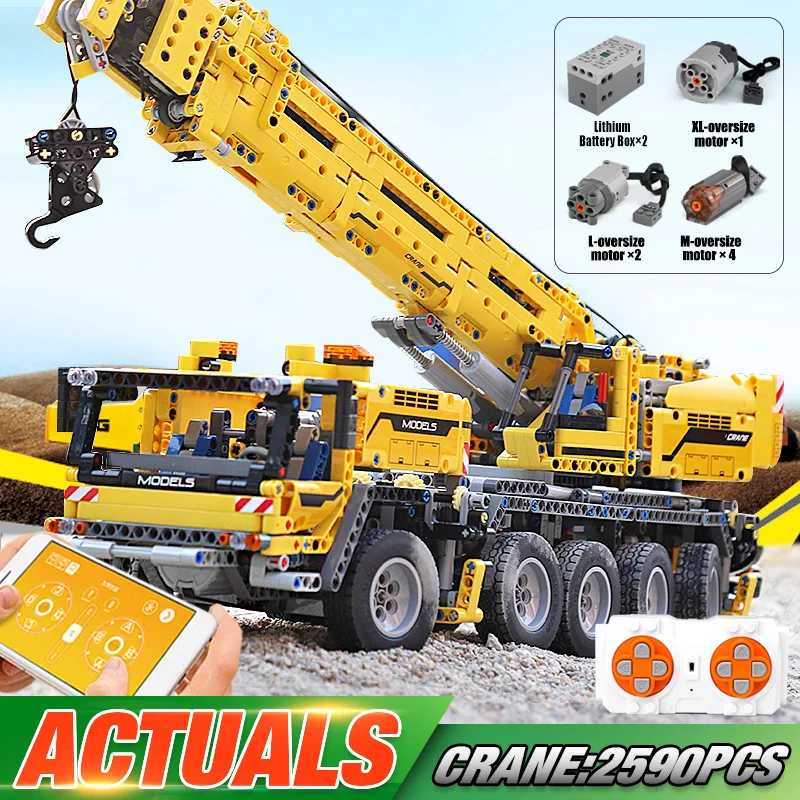 Mould King Excavator Technical Car Toys The 13107 Motorized Crane Model Assembly 42009 Building Block Kids Christmas Gifts