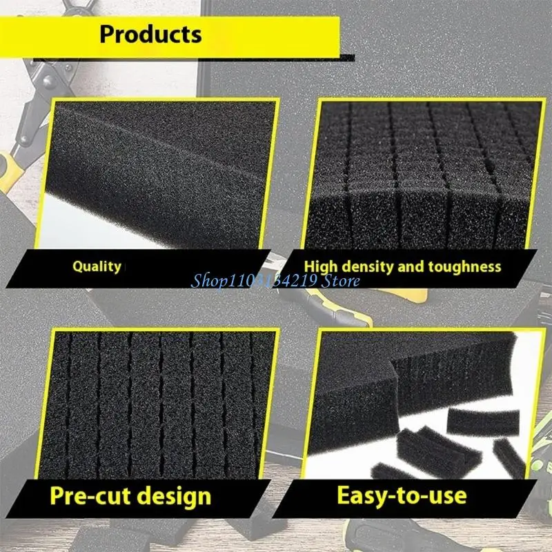 N5KC 4Pcs Pick Insert Foam Protective Cover Pluck Foam Board 405x305x50/305x305x50