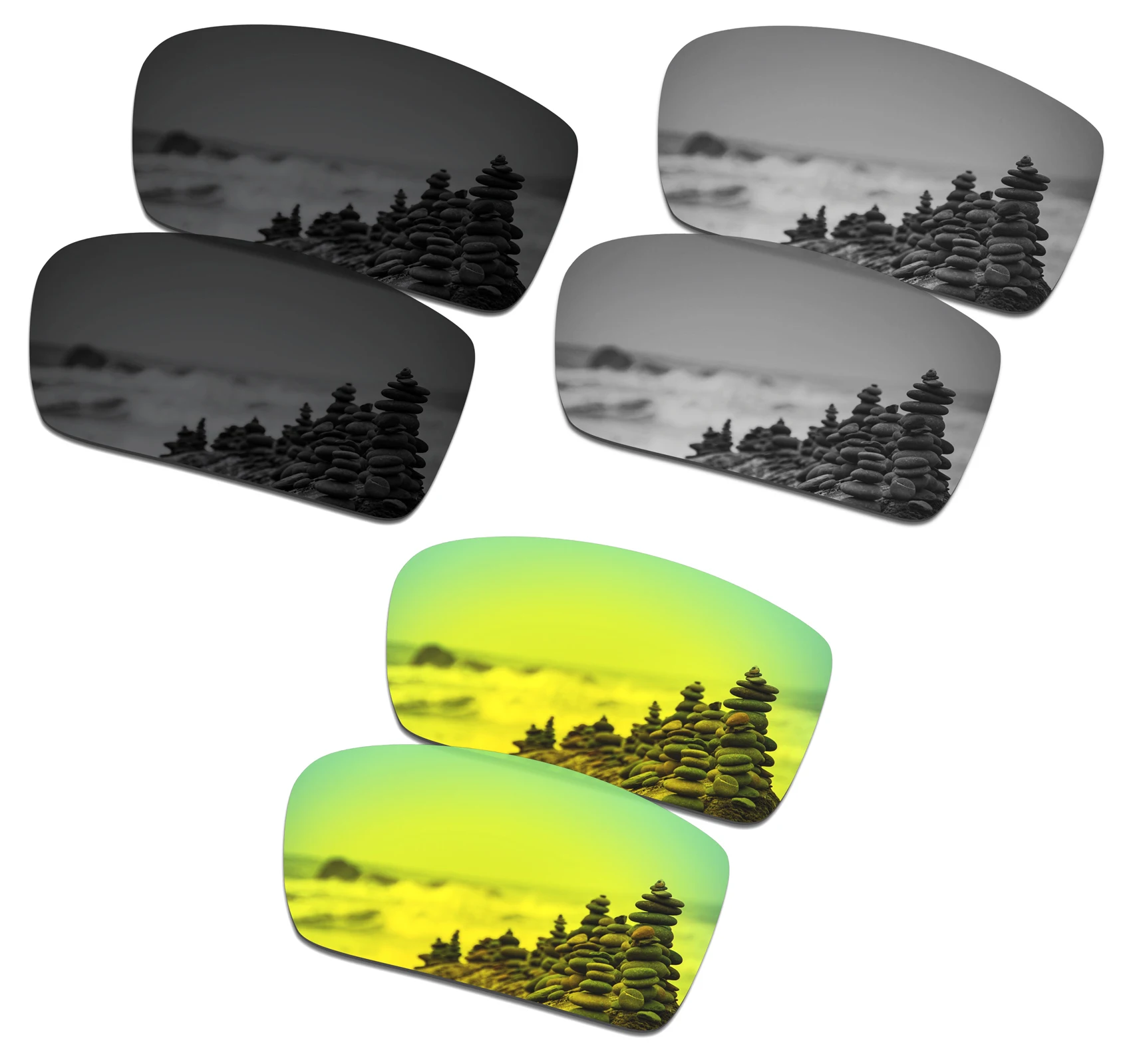 

SmartVLT 3 Pairs Polarized Sunglasses Replacement Lenses for Oakley Gascan OO9014 60mm Sunglasses