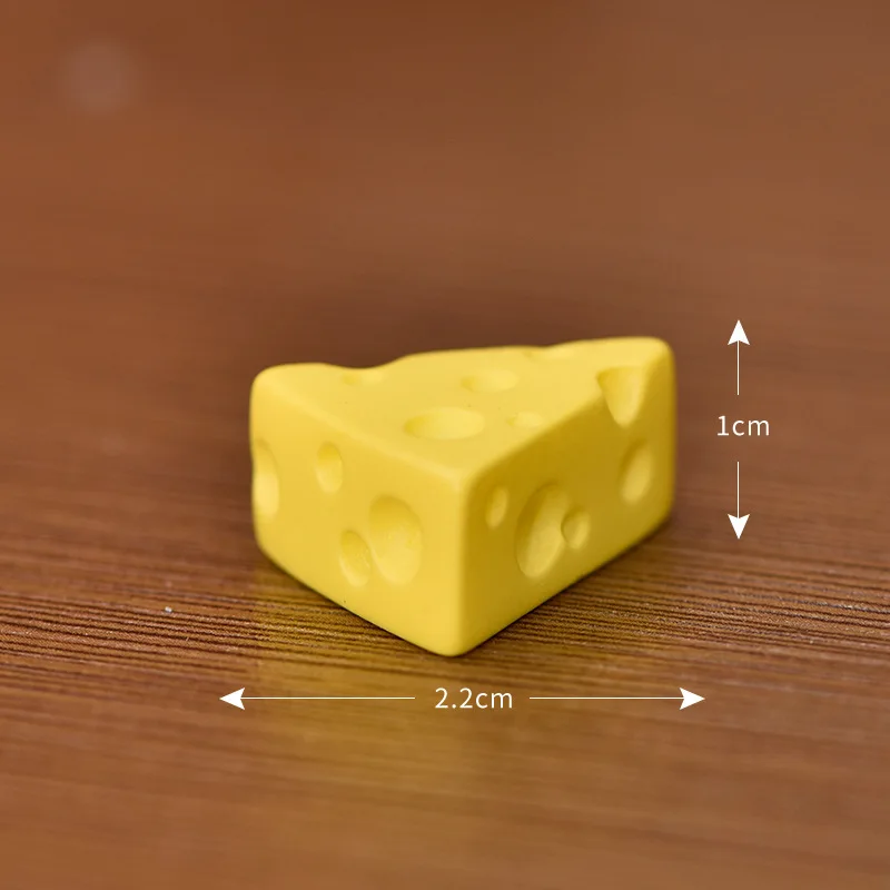 

20Pcs Mini Cheese Decorations Resin Miniatures for Micro Landscape Bonsai Kitchen Decor Small Cheese Ornaments for Crafting