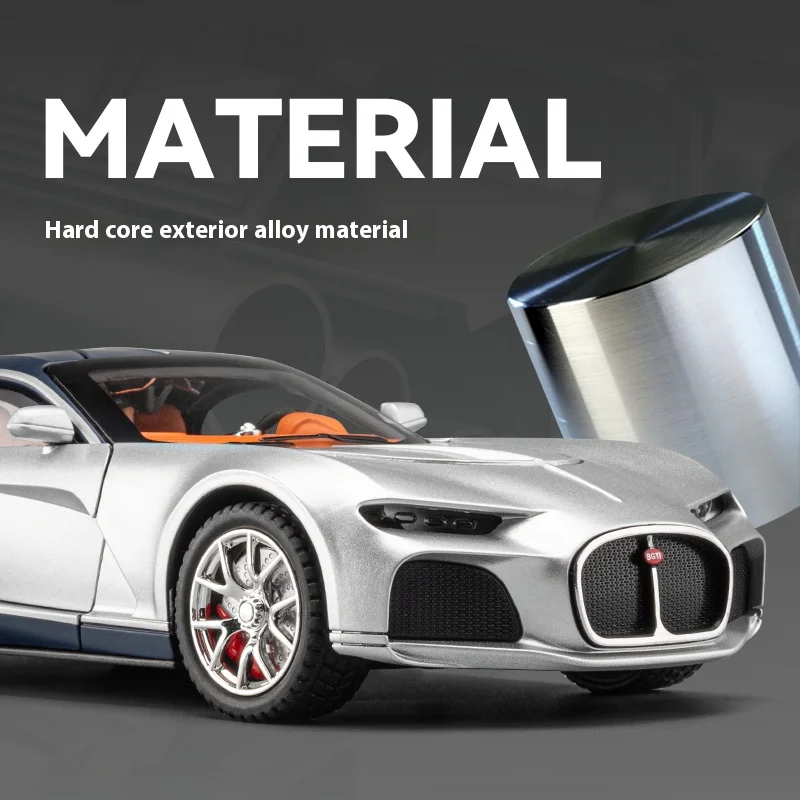 1:24 Cool Track-Sportwagen-Legierungsmodell, sanfte Beleuchtung, simulierter Soundeffekt, Kollisionsbeständigkeit und Fallbeständigkeit