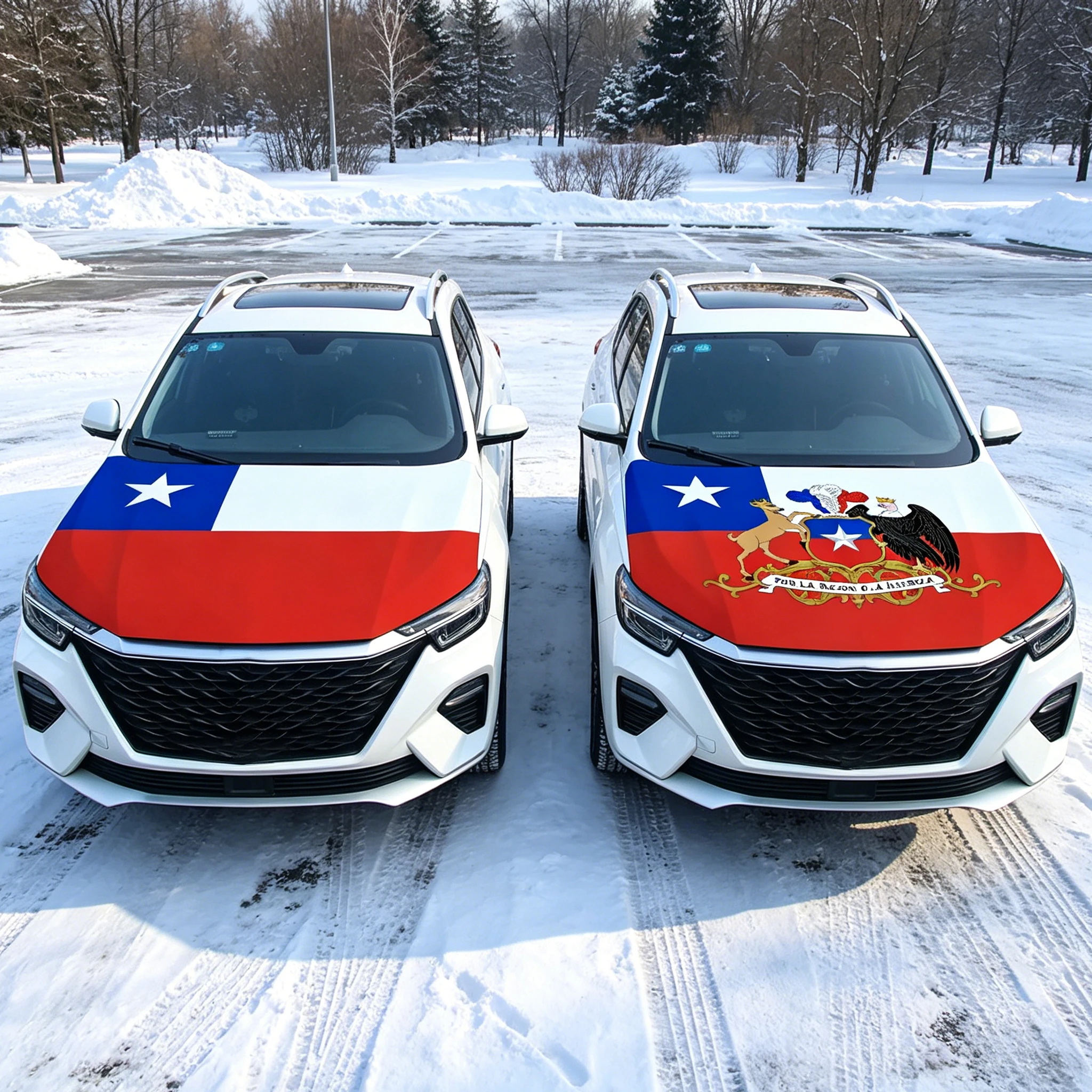 Chile Flag Car Engine Hood Cover National Flag For Vehicle Decoration