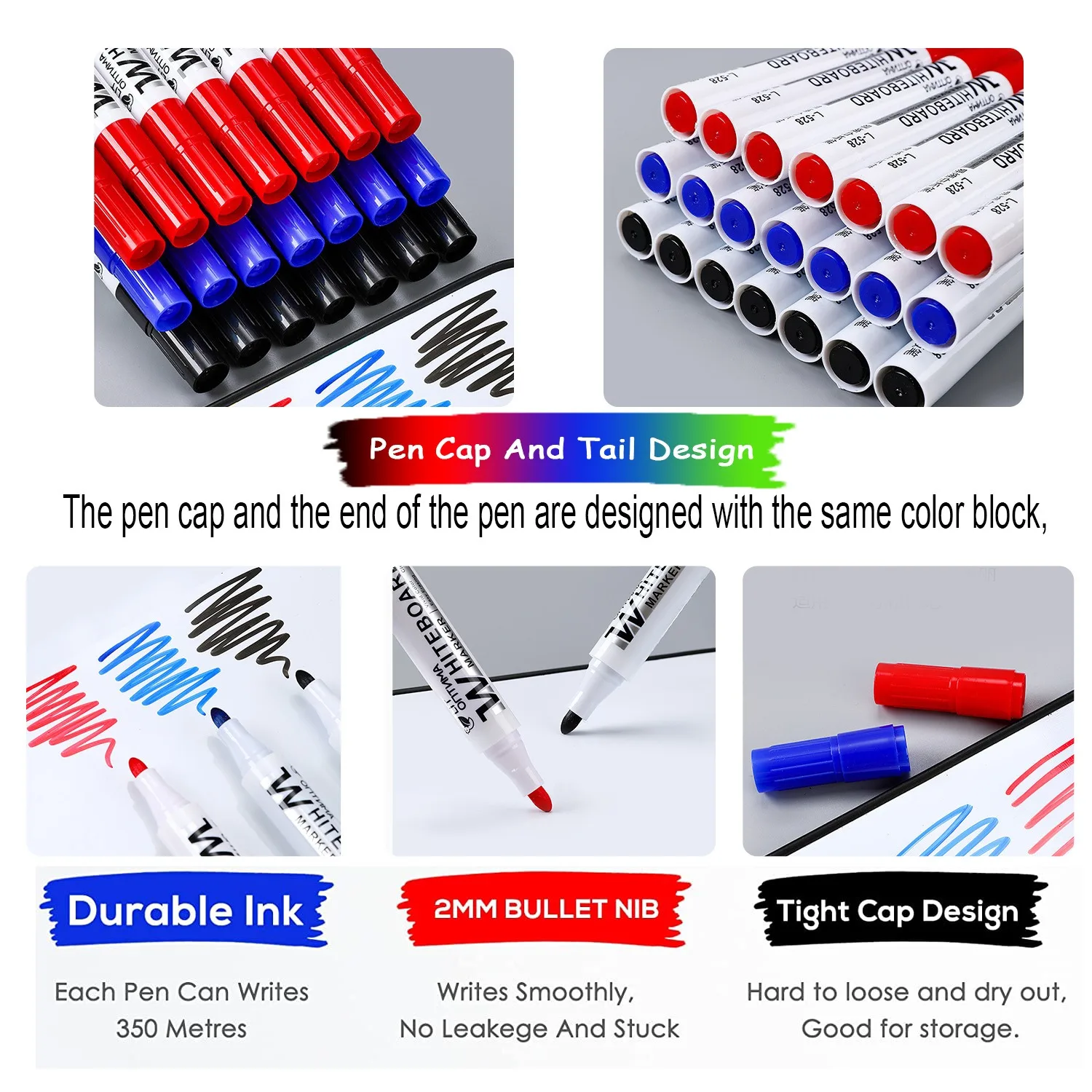 100/1Pcs Erasable Whiteboard Marker Pen Blackboard Marker Chalk Glass Office School Art Marker Stationery Classroom Supplies