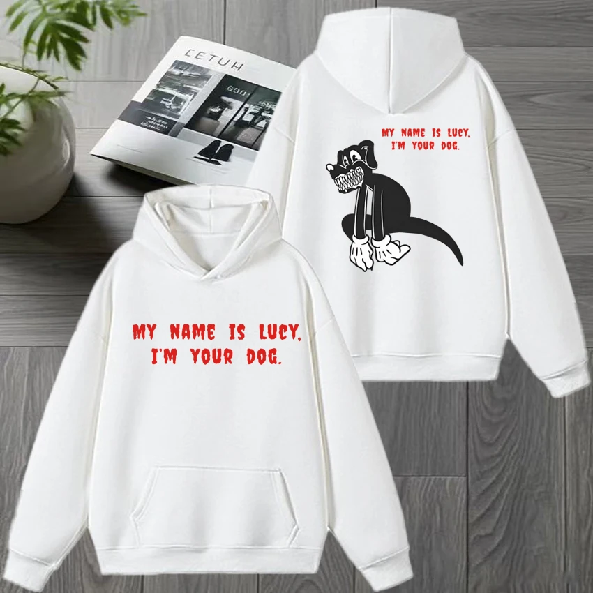 

Kendrick Lamar MY NAME IS LUCY I'M YOUR DOG зимняя толстовка с принтом для мужчин и женщин модный пуловер в стиле Харадзюку унисекс флисовая толстовка