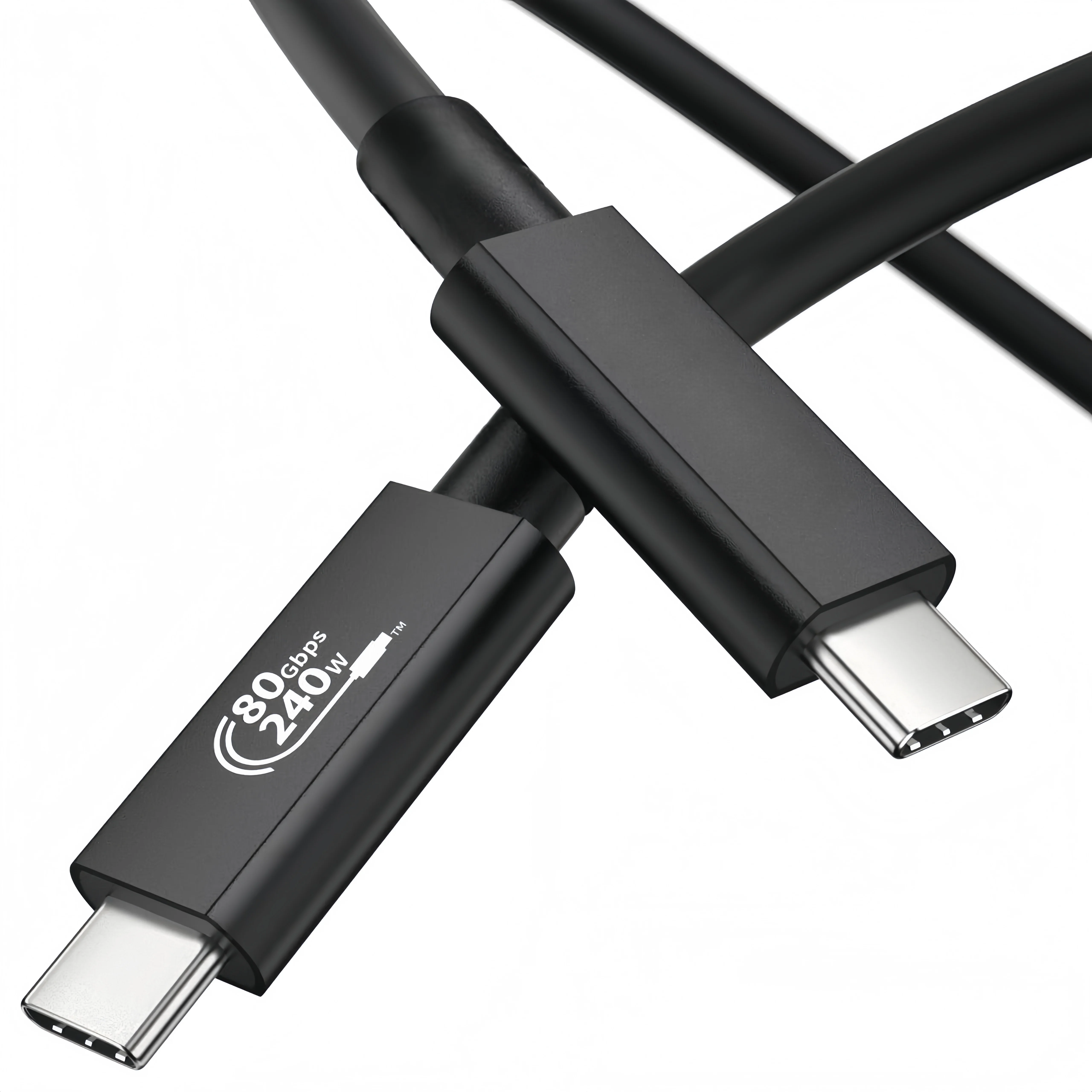 5PCS PD240W 5A TBT5 USB C Cable Fast Charging 16K60Hz/80Gbps USB C 4.2 Nylon Supports TBT4 3 USB4 V2/ DP 2.1 PCIe Computer Box