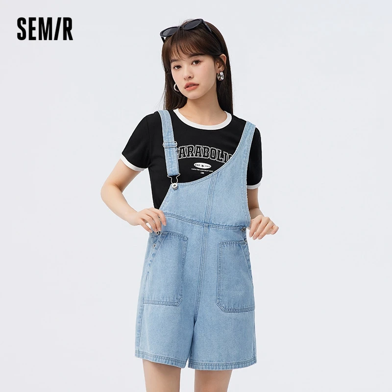 Semir Jeans Women Asymmetric Strap Pants 2024 Summer New Cool Loose Shorts Trend