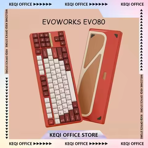 EvoWorks EVO80 Mechanical Keyboards Aluminium Alloy QMK/VIA Hot Swap Tri Mode Wireless Bluetooth Custom Gaming Keyboard PC Gifts