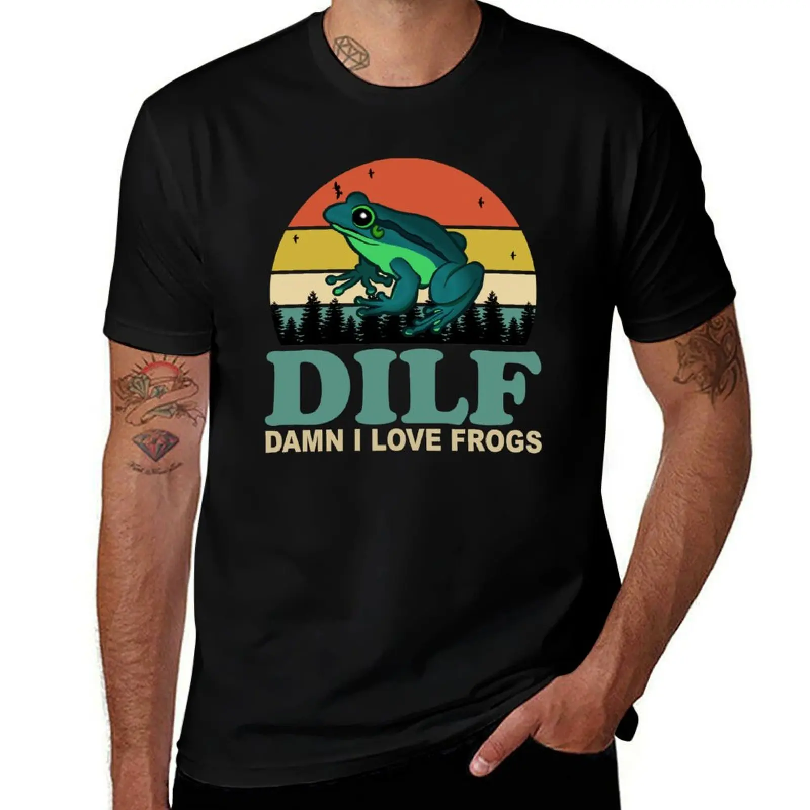 

DILF Damn I Love Frogs T-Shirt blue lock plus size clothes Men's t shirts