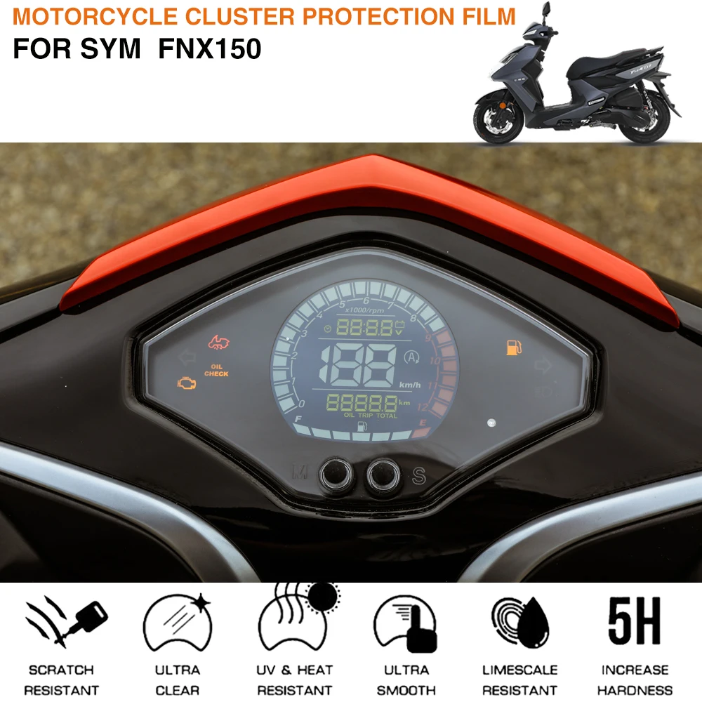 Fit For SYM FNX150 Motorcycle Cluster Screen Sticker Protector Dashboard Instrument Speedometer Scratch Protection Film