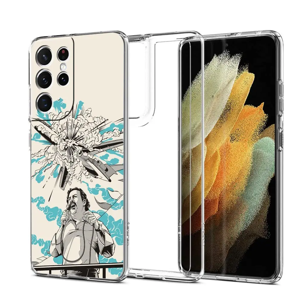 Narcos TV Series Pablo Escobar Phone Case For Samsung Galaxy S22 5G S20 Ultra S21 FE 5G S10E S9 S8 S10 Plus Note 20 Clear Cover