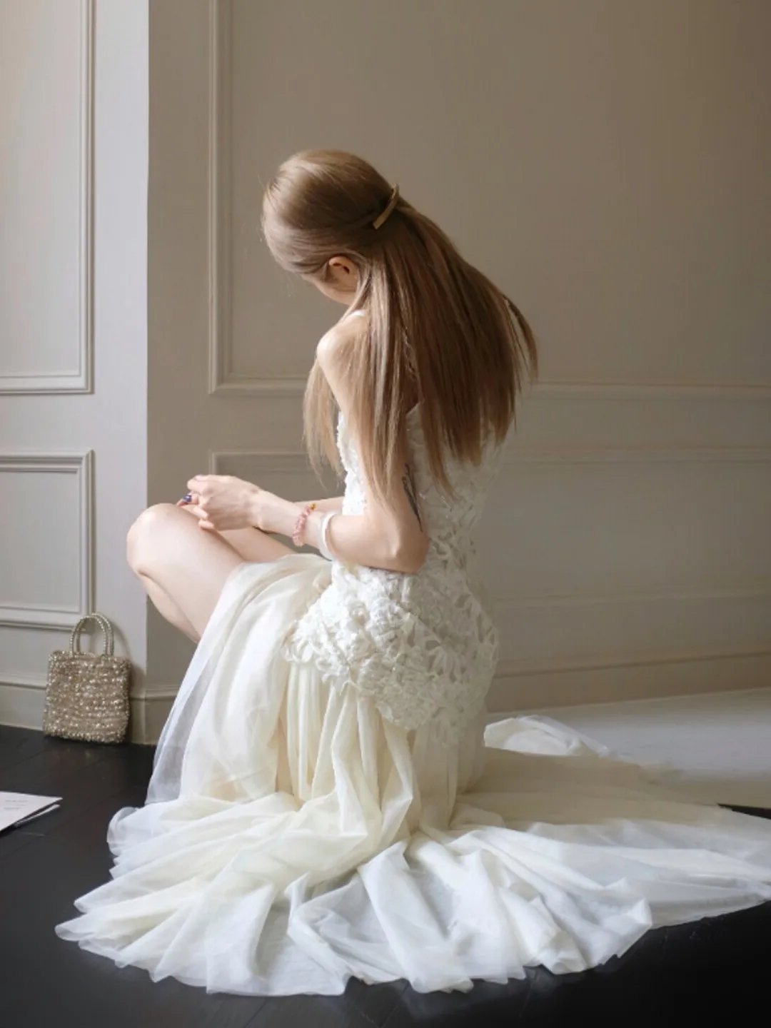 

Нежное летнее хлопковое платье-халтер с кружевными вставками и длинной юбкой, приталенное, в стиле феи, для церкви, улицы и повседневных прогулок