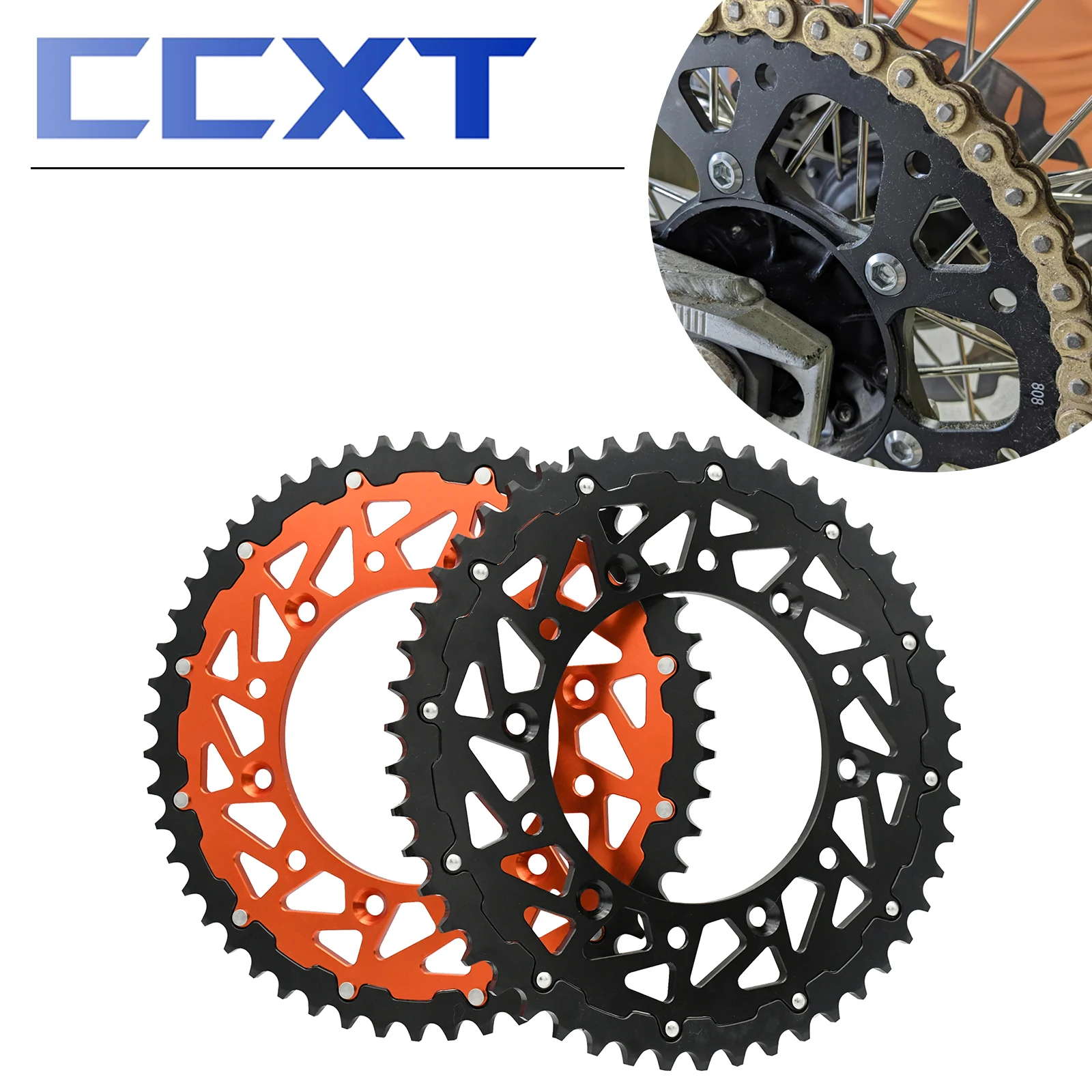 For KTM EXC SX XCF XCW EXCF SXF LC4 Duke 640 SMC 660 690 790 Adventure SMR 450 525 560 Motorcycle Rear Chain Sprocket 50T 52T