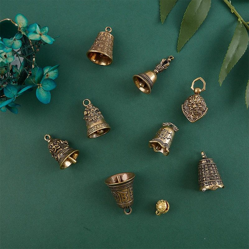 Brass 6- Character Bell, Brass Gourd Pendant, Keychain, Brass Pendant For Bag For Car Fashion Accessory