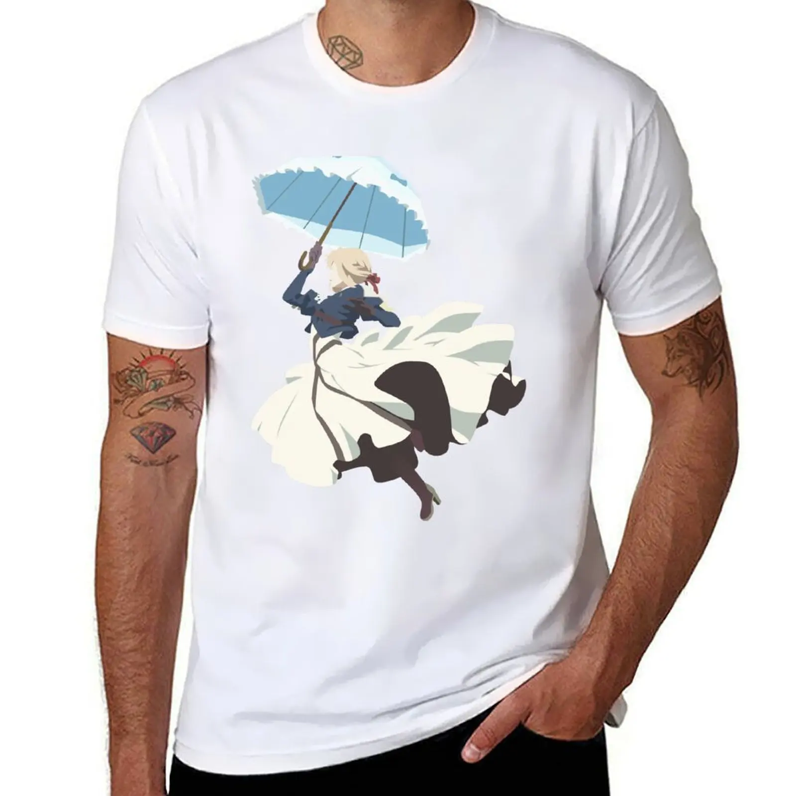 

Violet Evergarden - Parasol - Minimalist Art T-Shirt t shirt for man 100 percent cotton cotton tshirt 100% T-Shirt