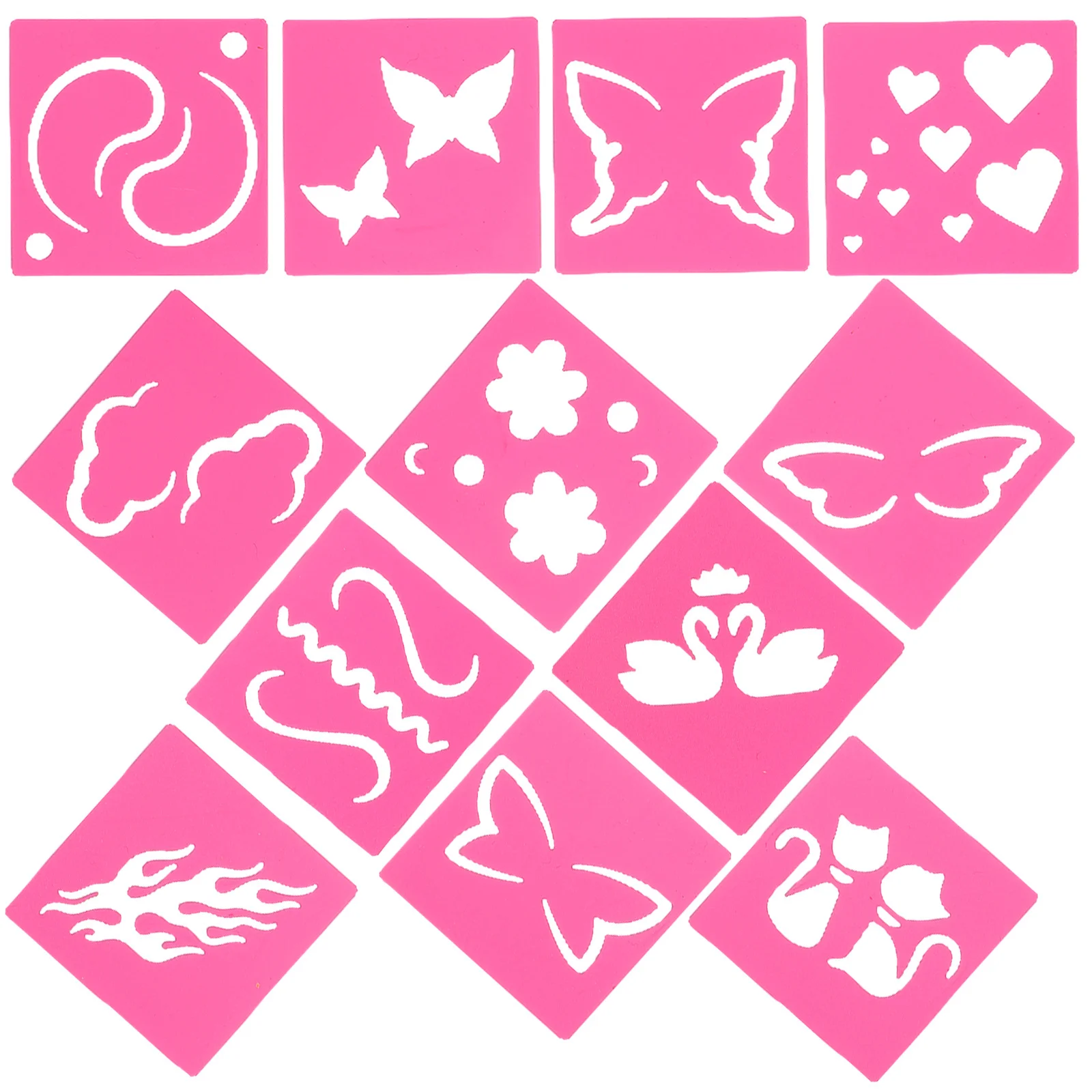 

12pcs Face Paint Stencils Reusable Art Pattern Templates For Halloween Diy Body Painting Craft Projects Hollow-Out Design