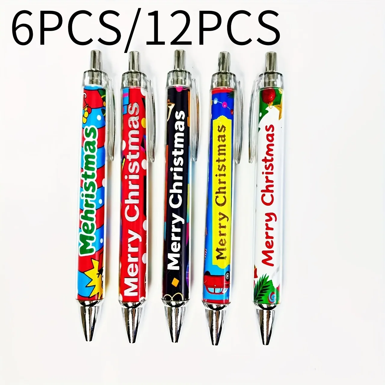 

6 шт./12 шт. шариковая ручка на Рождество, шариковая ручка на тему Рождества, подарочная ручка для письма для студентов