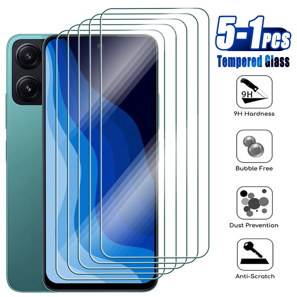 5-1Pcs Tempered Glass for Xiaomi Redmi 8 9 10 12 13 4G 5G 13R 12c 10c 10x 9c 9A 9T 8A Screen Protector for Redmi 9AT