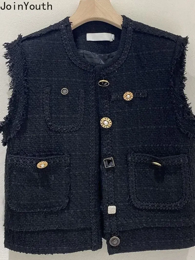 Gilet coreano per le donne Moda Temperamento Serbatoi 2023 Ropa Mujer Tasche senza maniche Gilet Allentato Vintage Giubbotti Y2k Top