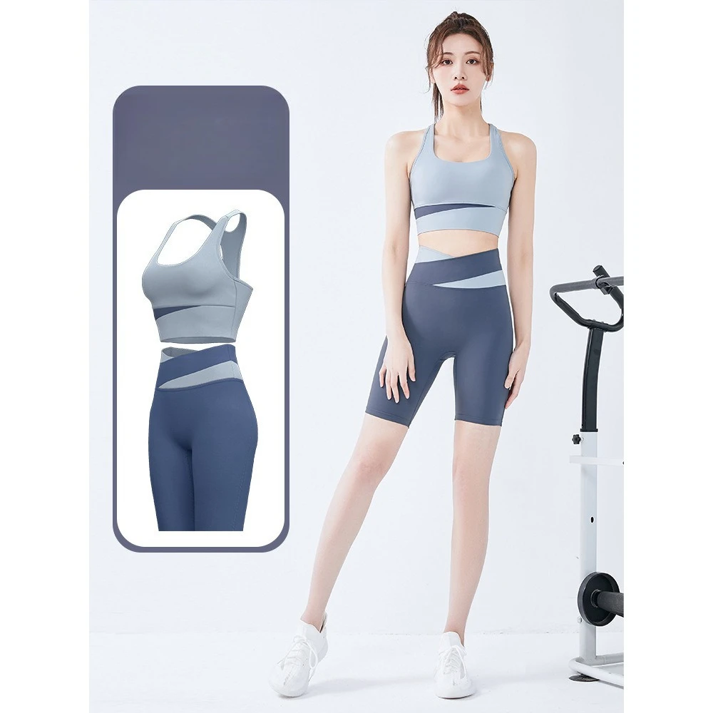 

Two Piece Yoga Set Women Sportswear Suit Outfit Gym Leggings With Bra Pants Sports Bra Shorts For Fitness Clothing Workout Set
