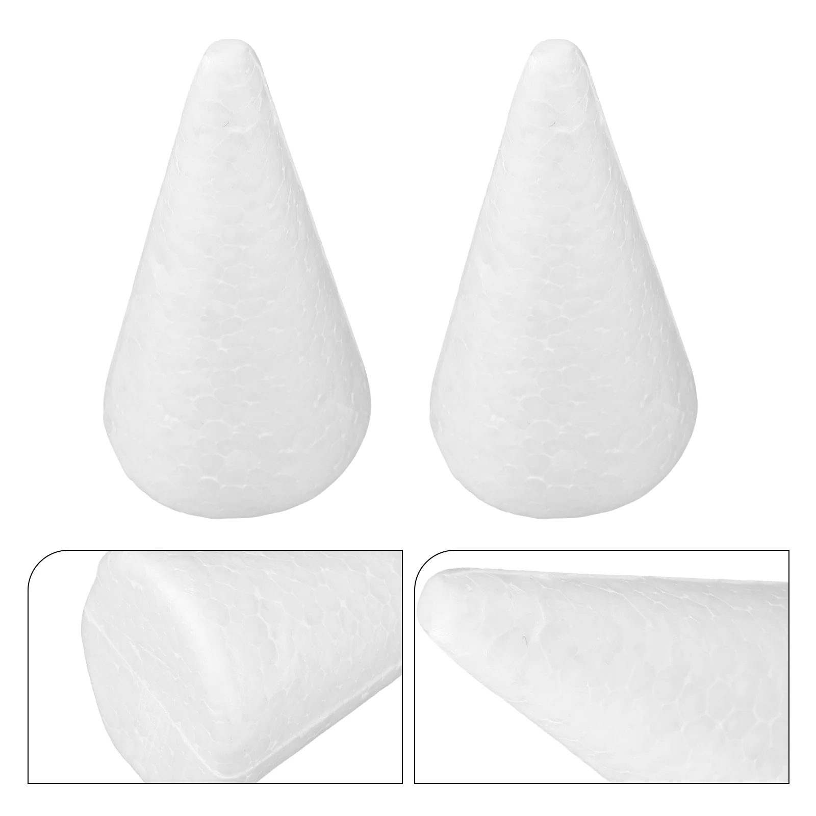 

12Pcs White Foam Cones Craft Accessories for DIY Activities Christmas Flower Arrangement Decor Cone Craft
