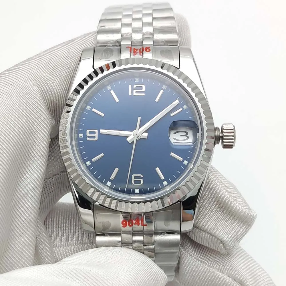 Reloj Mecánico totalmente automático, cristal de zafiro, tres colores, acero inoxidable, resistente al agua, 36mm, nuevo