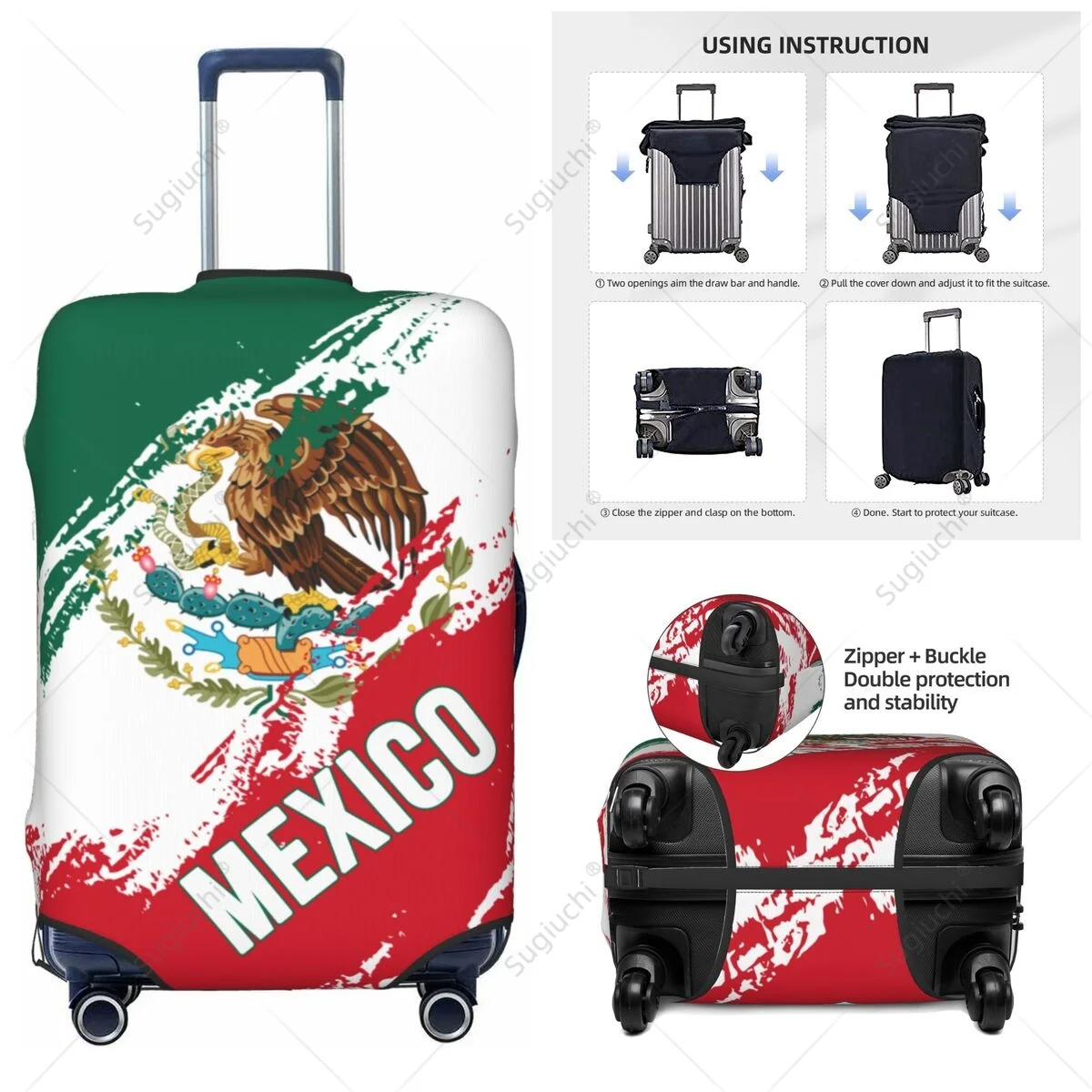 

Mexico Flag Luggage Cover Suitcase Elastic Dust Case Travel Accessories Printed Baggage Case Protective