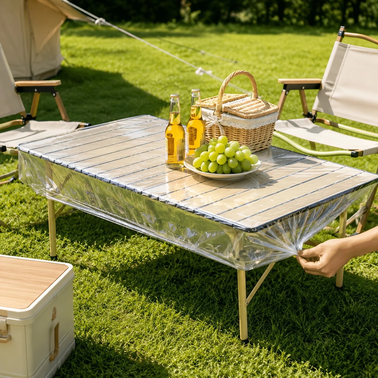 10/30pcs Transparent Disposable Tablecloth, Suitable for Camping, Picnics, Hiking, Barbecues, and Family Gatherings