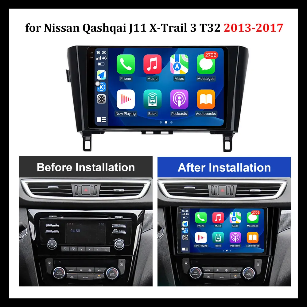 10.1 pollici per Nissan Qashqai J11 X-Trail 3 T32 2013 - 2017 sistema operativo Android navigazione GPS lettore multimediale per Auto Auto Radio