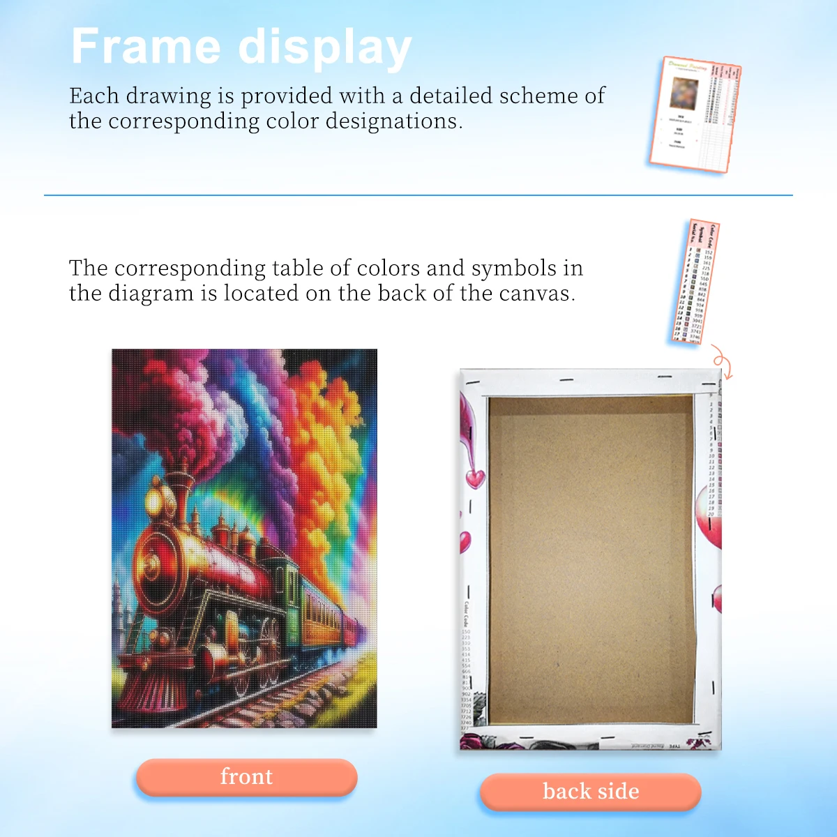 RUOPOTY Colorful Train 5d Diamond Painting Wall Art Picture Diamond Art Kits For Adults Landscape Full Round Modern Diy Gift