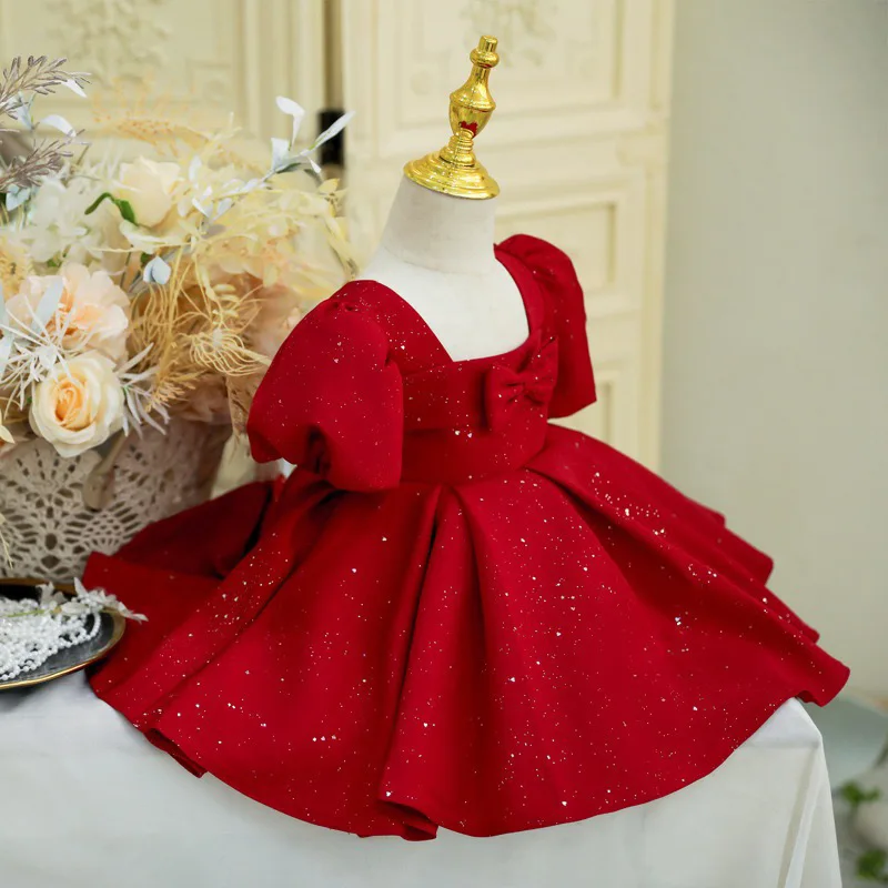 2024 Children's Princess Evening Gown Fashionable Big bow Design Wedding Birthday Baptism Easter Eid Party Girls Dresses