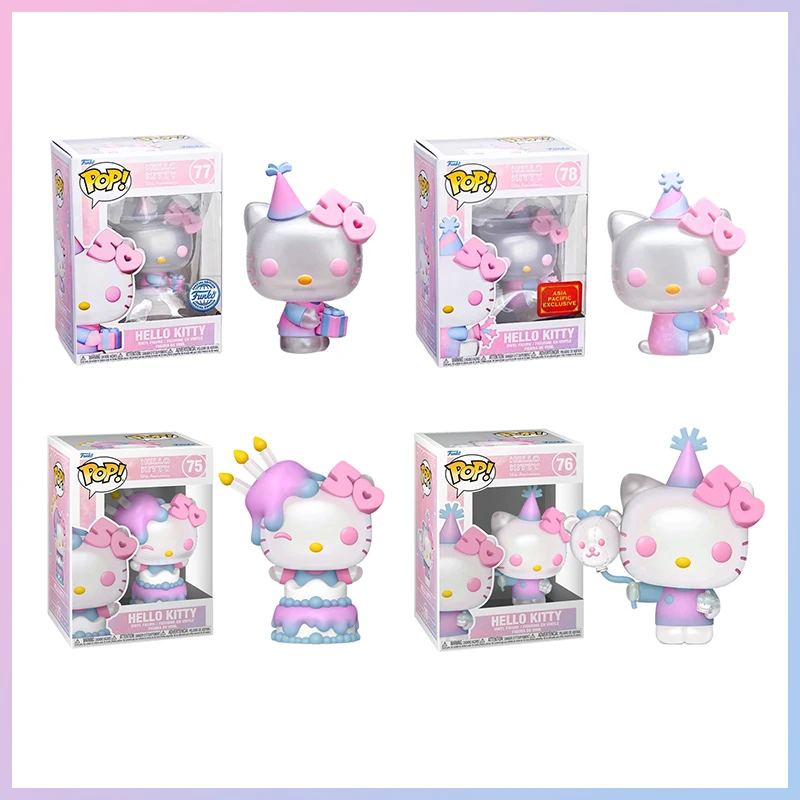 Funko Pop Hello Kitty 50 aniversario Sanrio Co figura Kawaii de marca juguetes para niñas adorno de mesa modelo colección regalos de cumpleaños