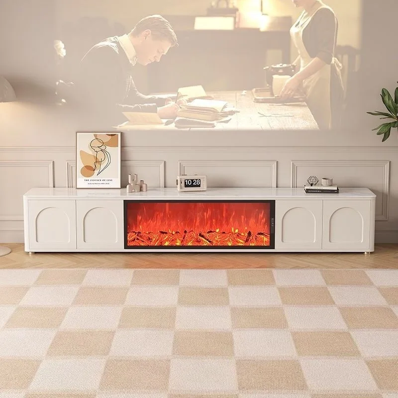 Long Light Tv Cabinet Decoration Simulated Flame Luxury Apartments Tv Cabinet Fireplace White Mueble De Tv Furniture For Home