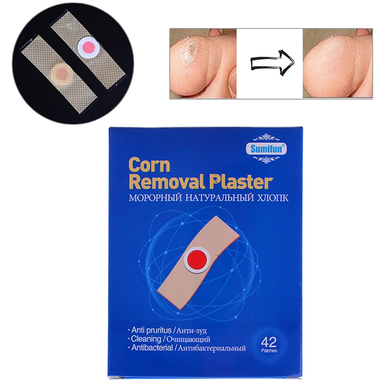 42pcs Foot Corn Killer Calluses Plantar Warts Thorn Pain Relief Plaster Foot Care Tool Medical Sticker Toe Protector