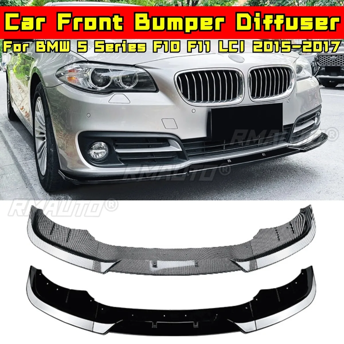 

For BMW 5 Series F10 F11 LCI Front Bumper Diffuser Lip Spoiler for BMW 5 Series F10 F11 LCI 2015-2017 Car Accessories