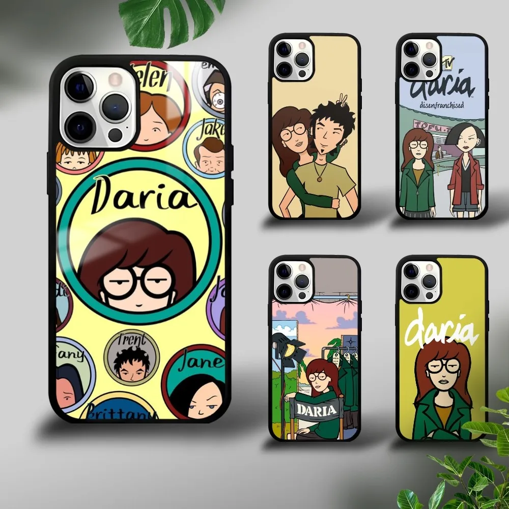 TV Animation D-Daria Phone Case For iPhone 16 15 14 13 12 11 Pro Xs Max Mini Plus Celulares Hard Funda