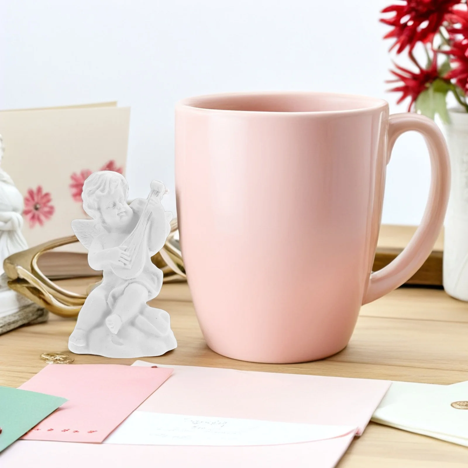 

4Pcs Resin Angel Small Statue Lovely Garden Sculpture Indoor Outdoor Desk Ornament for Home Table Decor Garden Resin Statue