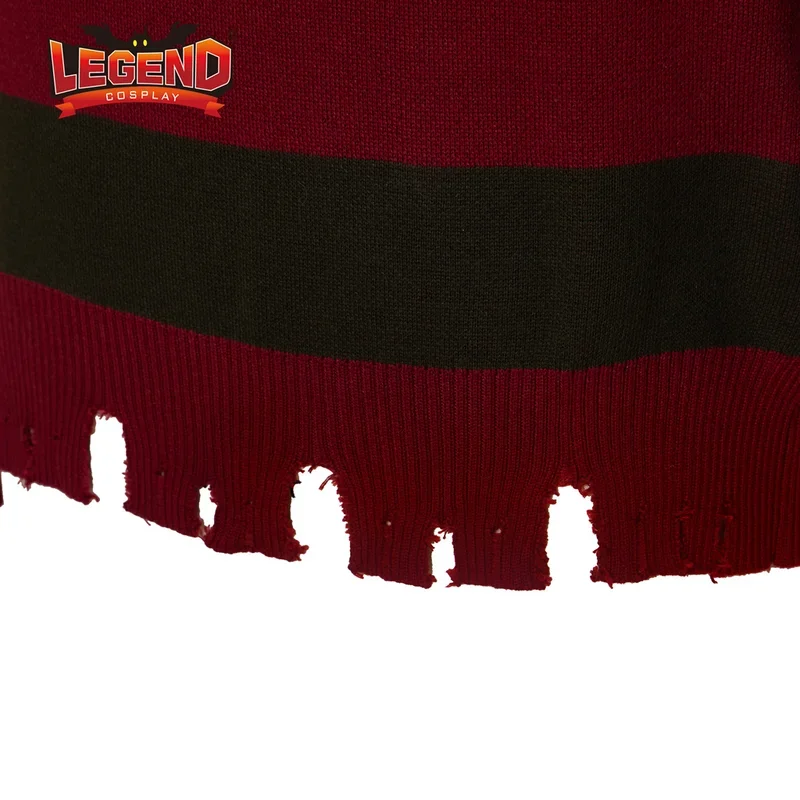 Freddy Cosplay maglione Horror Costume Nightmare Street manica lunga maglia a righe Top vestiti per donna uomo