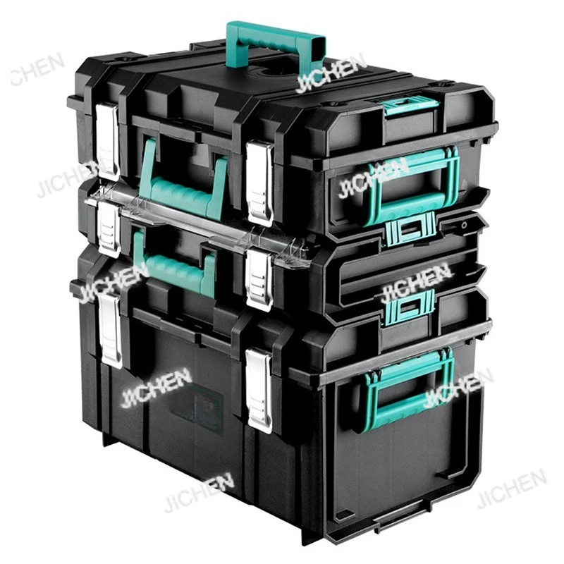 ZQ-herramientas de reparación de maletas, caja de herramientas multifuncional, estuche rígido de plástico, herramientas para coche, caja de almacenamiento de accesorios de taller mecánico