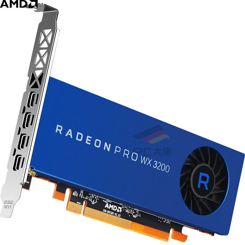 بطاقة رسومات محطة العمل AMD Radeon Pro WX 3200 WX3200 سعة 4 جيجابايت