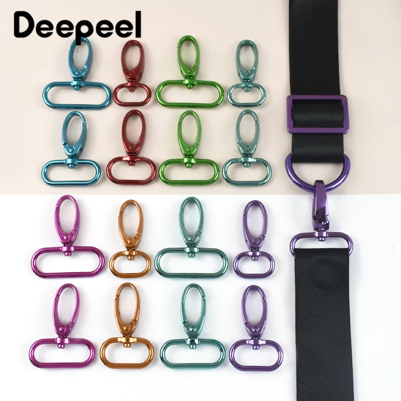 

5/10 шт. Deepeel 25-38 мм цветные металлические пряжки для ремня сумки поворотная застежка-лобстер сумка брелок рюкзак карабин аксессуары