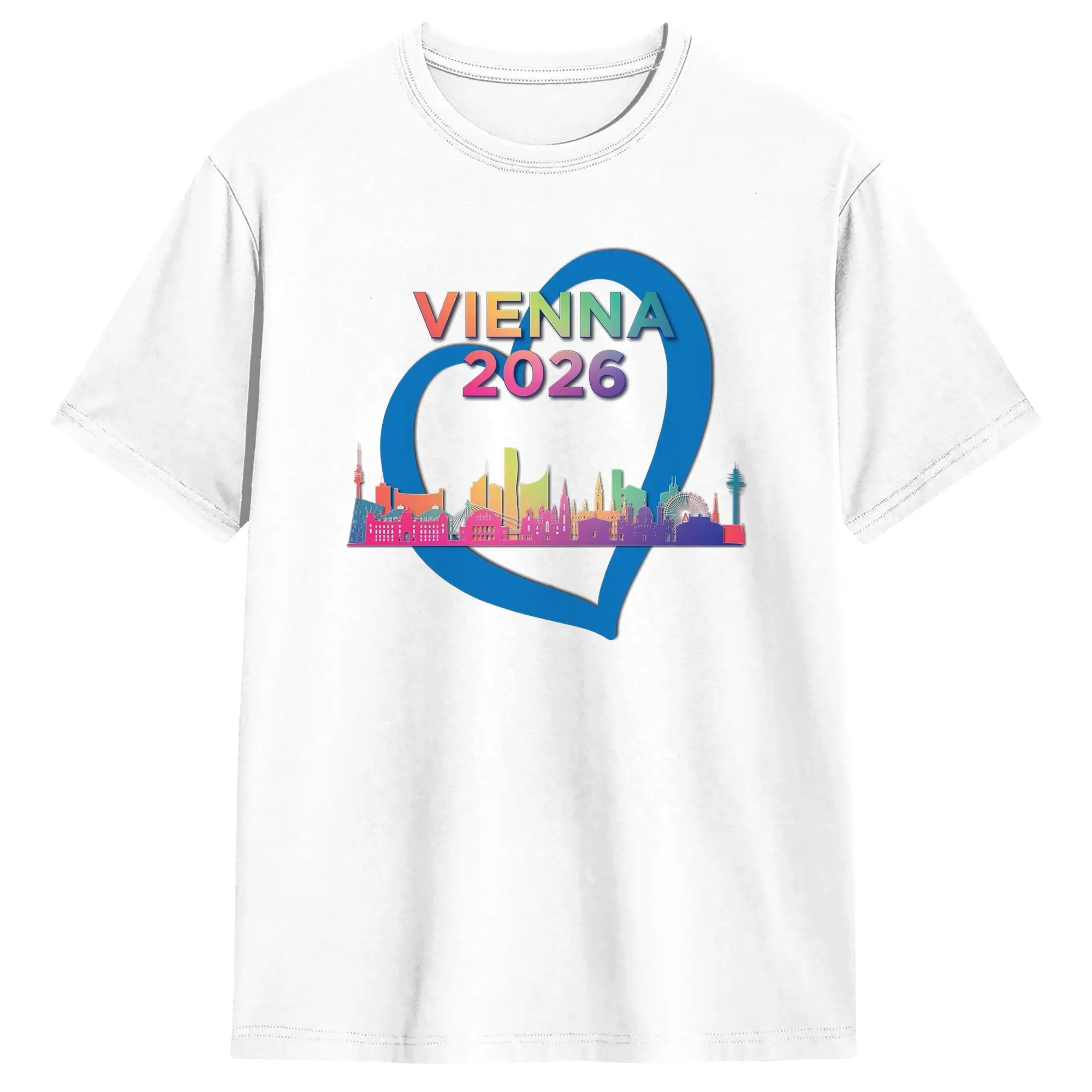 Eurovision Song Contest 2026  Cotton T-Shirt For Men Summer Host City Vienna Y2K T-Shirts Novelty Tees Plus Size Cheap Clothes