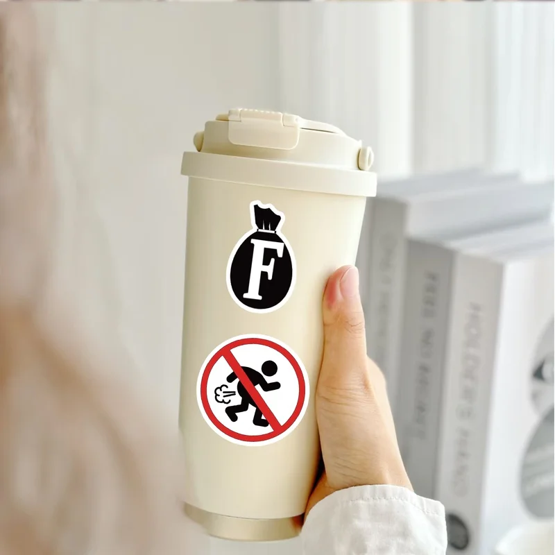 50 adesivi scherzi divertenti, adesivi e decalcomanie vibranti, stili multipli senza duplicazione, adatti per bottiglie d'acqua, laptop, valigie, skateboard, chitarre, decorazioni per feste