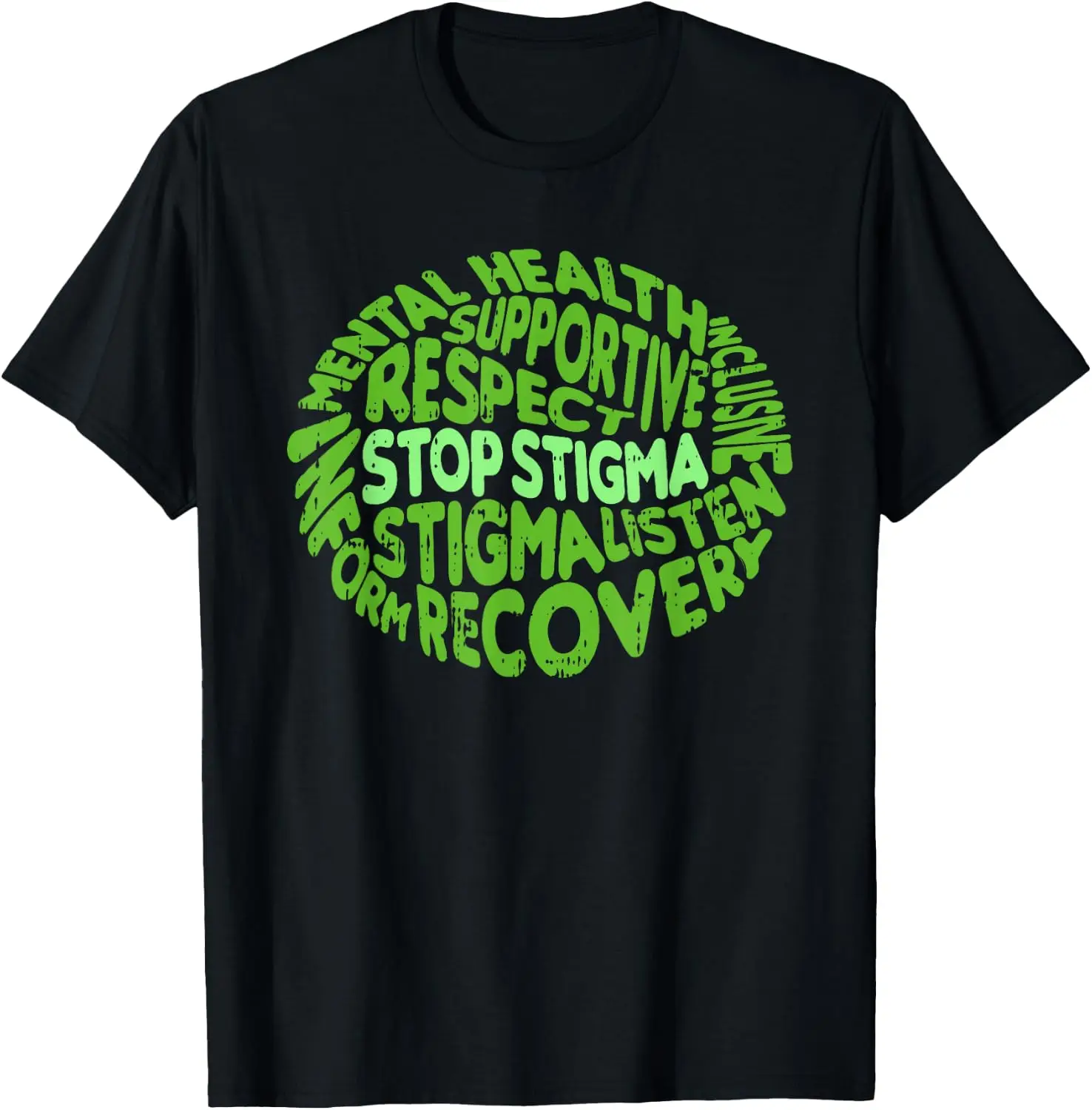 Stop Stigma Mental Health Awareness Warrior Counselor T-Shirt 100% Cotton Trendy Y2K Short-Sleeve Tee – Soft, Quick-Drying, & Moisture-Wicking; Ideal for Sports or Casual Wear; Great Gift for Christmas or Halloween.