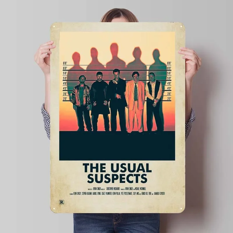 THE USUAL SUSPECTS Classic Movie Poster Tinplate Sign Wall Art Decor Bedroom Decoration Vintage Metal Signs for Wall Decoration